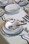 Hermia NNZG24Y2885701 Vajilla de Porcelana de 24 Piezas con Plato de Servicio, Plato, Plato de Postre y Cuenco, Apta para Lavavajillas y Microondas